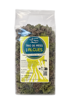 Mafaldine mit Algen – handgemachte Pasta mit Dulse, Nori und Spirulina